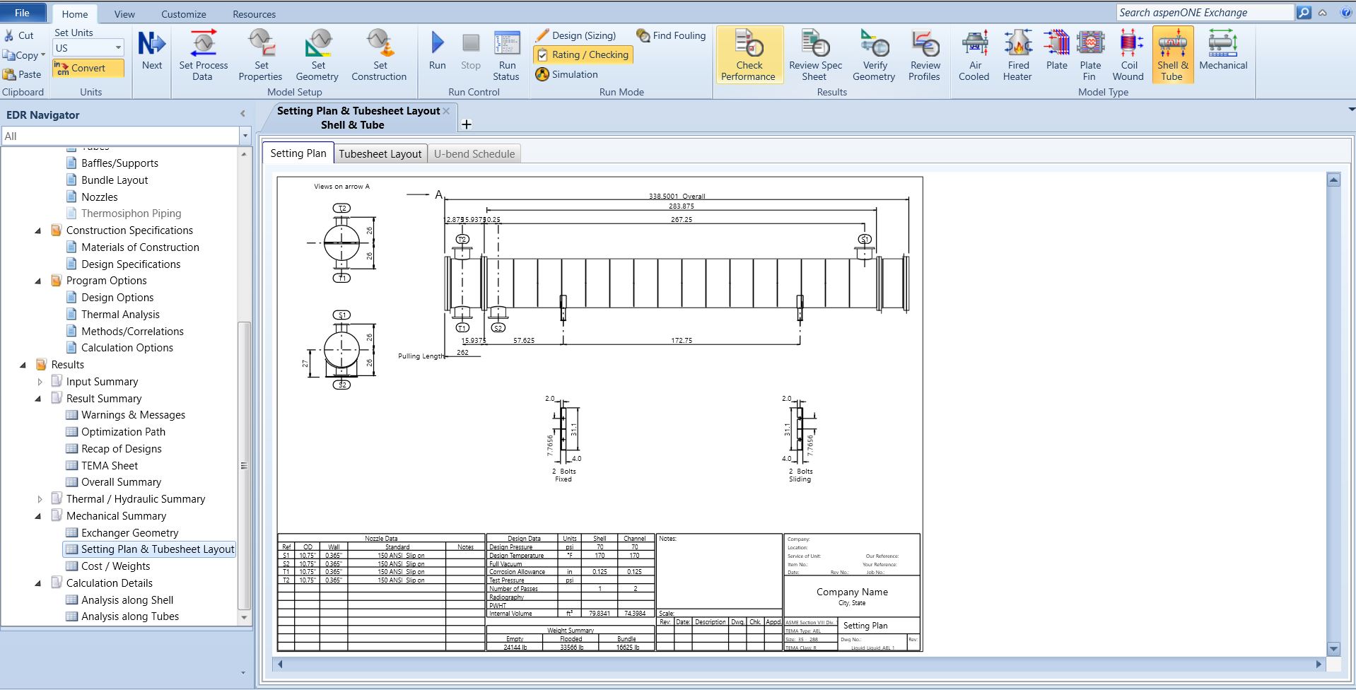 Shell and Tube Heat Exchanger Design Using Aspen EDR Software